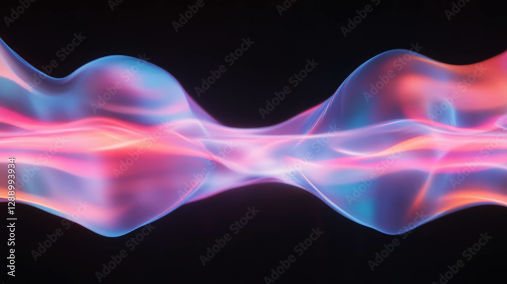 Aufkleber Abstract flowing particles in motion with vibrant colors and soft light effect