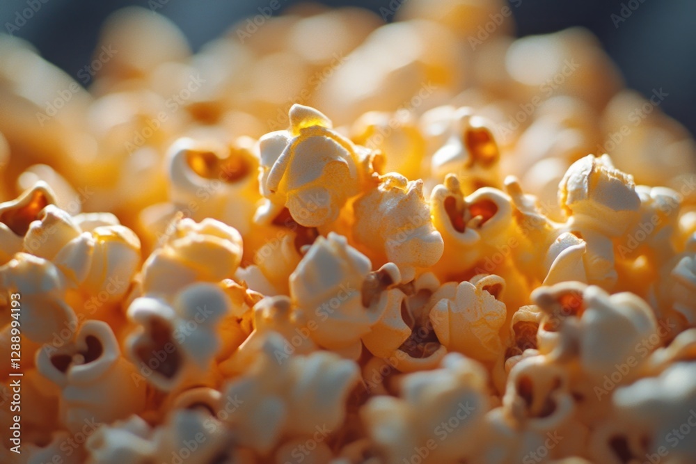 Poster A pile of popcorn sitting on top of a table