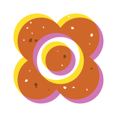 Risograph grain flower shape element