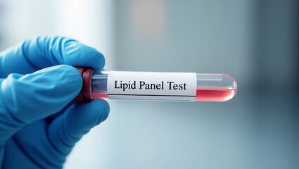 Obraz premium Blood Sample for Lipid Panel Test in a Lab