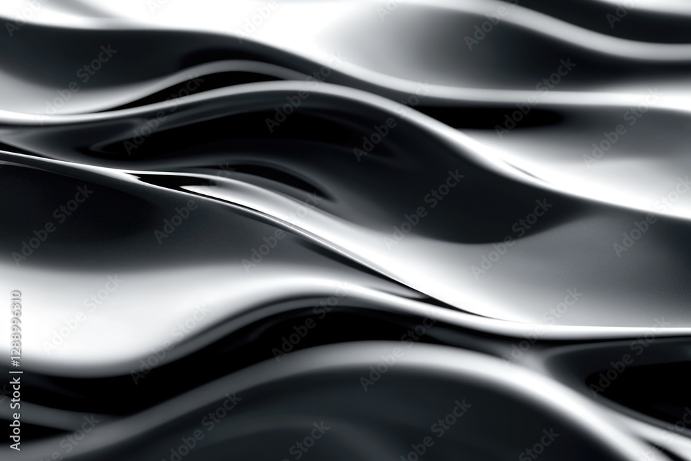 Poster a black and white photo of a wavy surface with texture and pattern