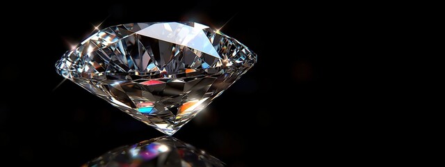 Luxurious sparkling diamonds on black background