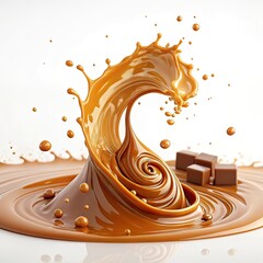 Splash of Caramel-Colored Liquid in Motion