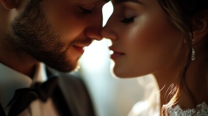 Naklejka premium Couple in love, captured in a romantic moment
