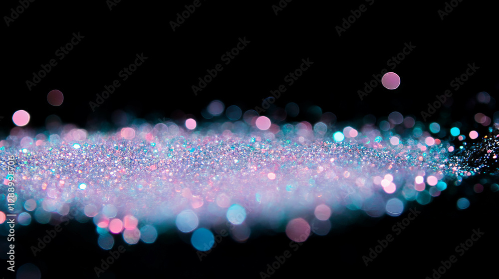 Poster sparkling glitter bokeh background for festive and elegant designs
