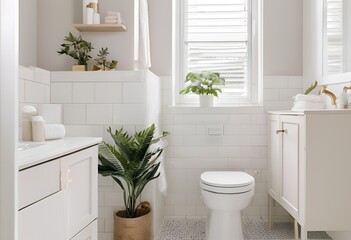 Fototapeta premium banheiro moderno com plantas