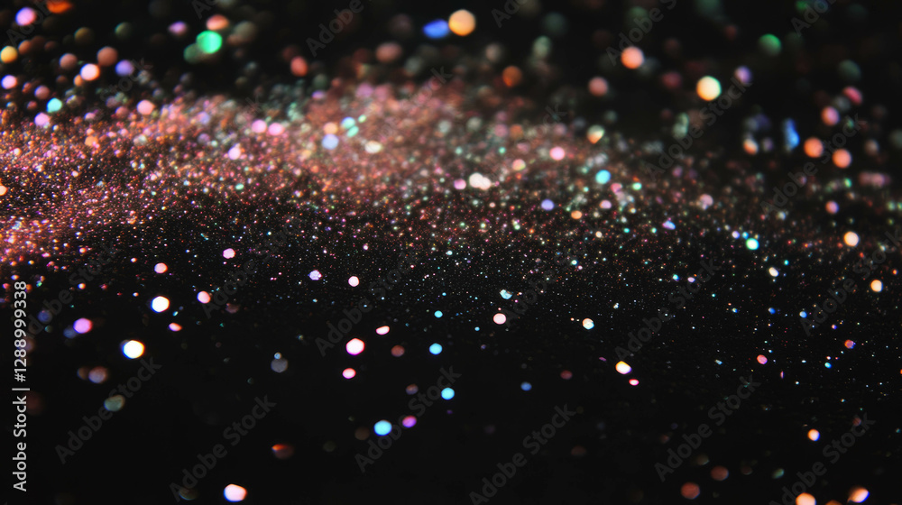 Poster sparkling glitter background with illuminated dust particles for festive design