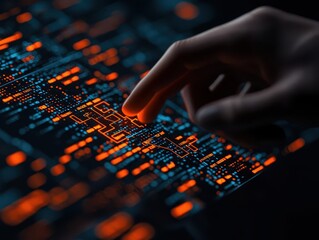 Obraz premium Digital hand reaching from a screen, symbolizing hackers controlling a victim s system remotely