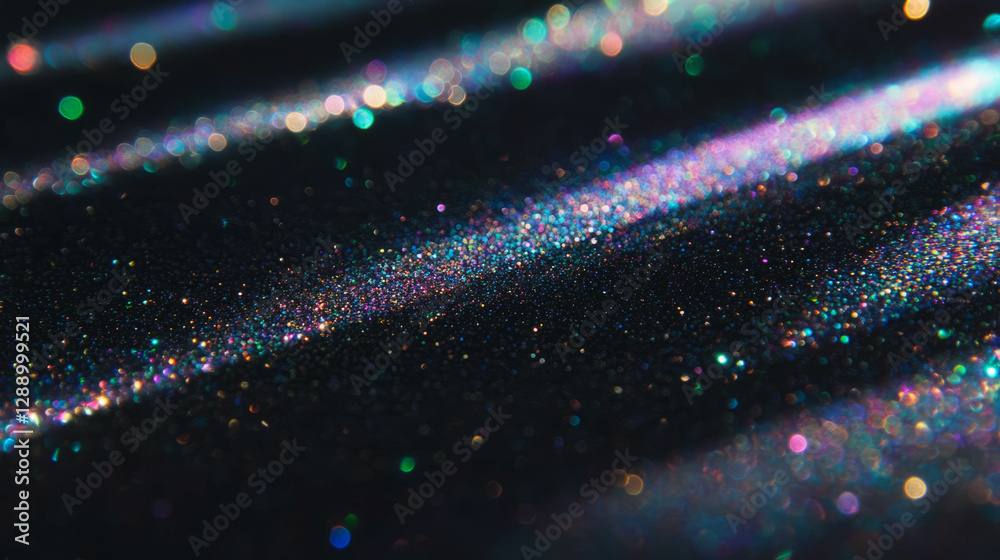 Poster sparkling glitter on dark background for festive event design