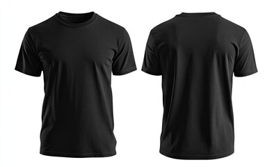 Blank black t-shirt mockup front and back view (2)