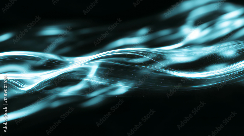 Aufkleber enchanting flow of drifting light sparks on dark background for creative design