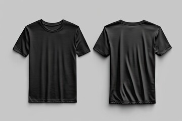 Blank black t-shirt mockup front and back view (5)