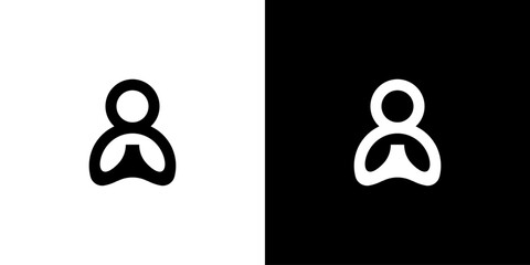 simple human design yoga outline logo