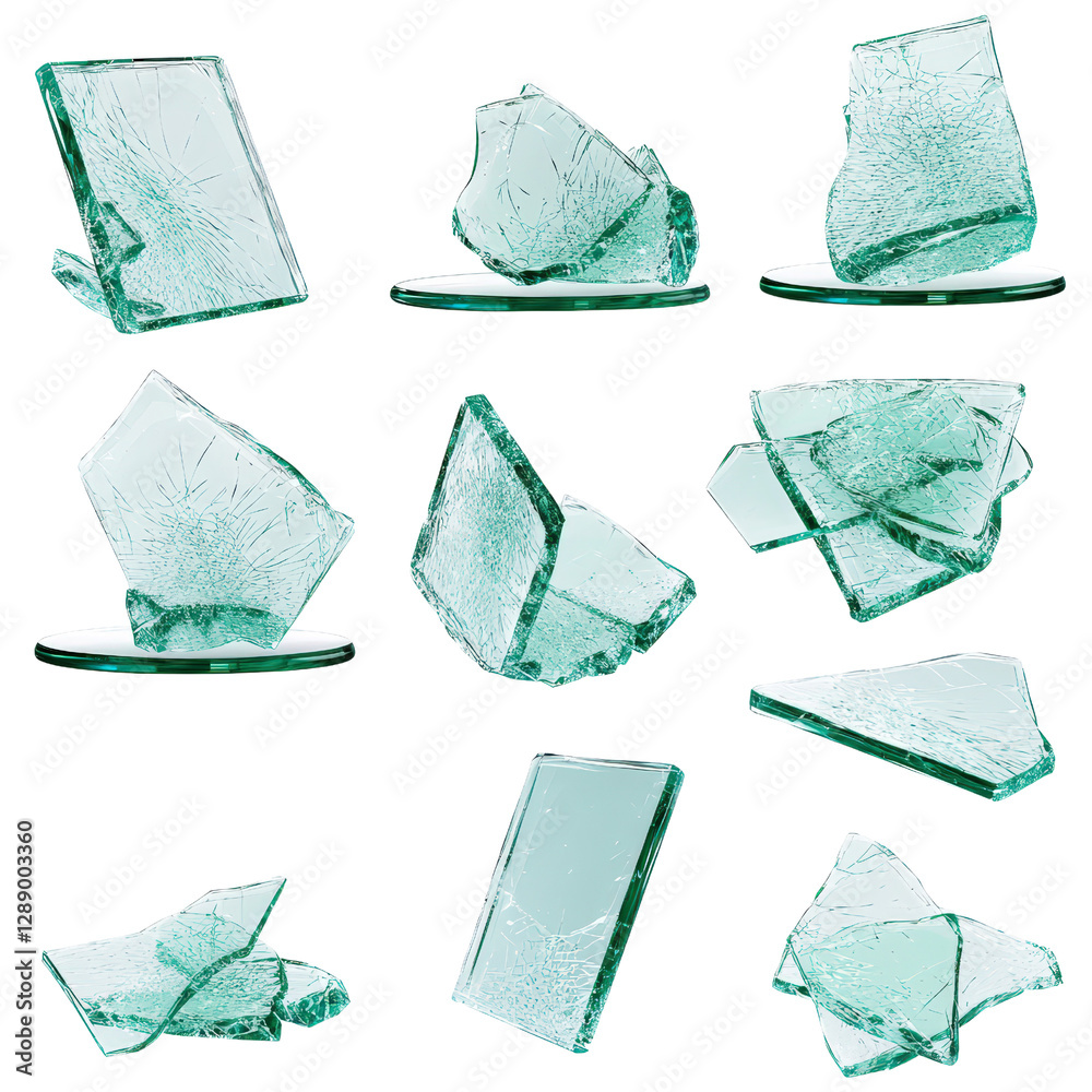 Poster set of clear ice cubes arranged on a black background in a minimalistic style without any additional