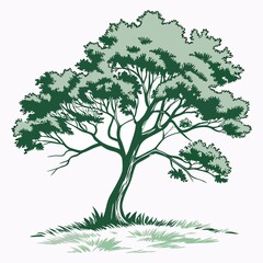 tree with leaves vector illustration