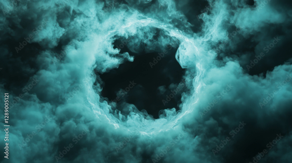 Poster ethereal smoke rings with soft gray texture for mysterious design concepts