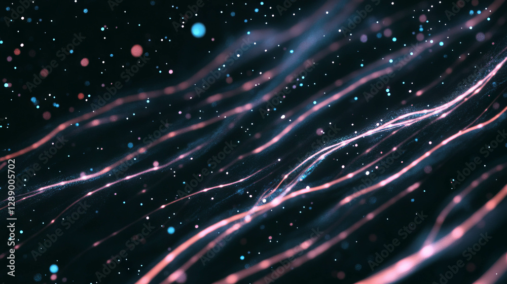 Poster mesmerizing background of drifting sparks and bright light for design and creativity