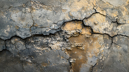 Fototapeta premium Concrete wall background with raw textures, subtle cracks, and gray tones