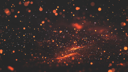 Fototapeta premium Mysterious atmosphere of falling ash particles and dark smoky background