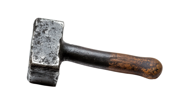 Blacksmith hammer on transparent or white background,png
