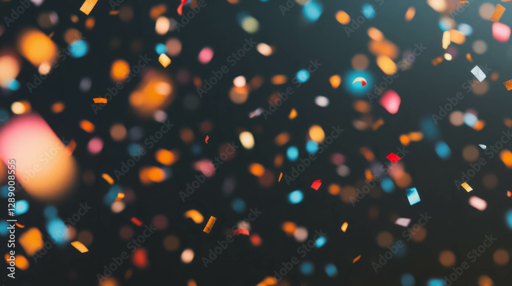 Poster celebration confetti background with colorful gradient in motion