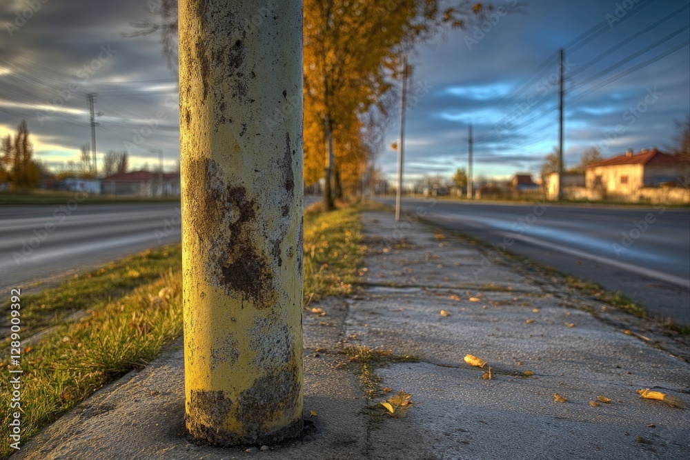 Poster a fire hydrant stands on the side of the road, ready for use in case of an emergency