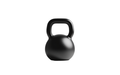 Black steel kettlebell on transparent or white background,png