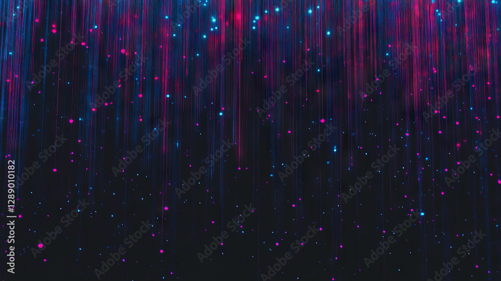 Poster Vibrant abstract digital noise background with falling light patterns