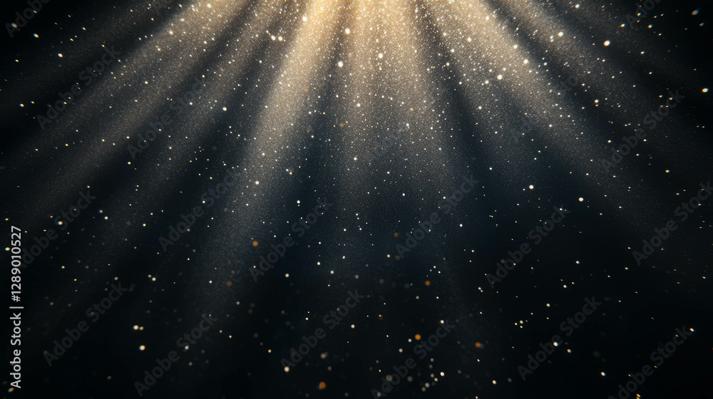Aufkleber ethereal scene of falling dust particles with soft light beams for design and background use