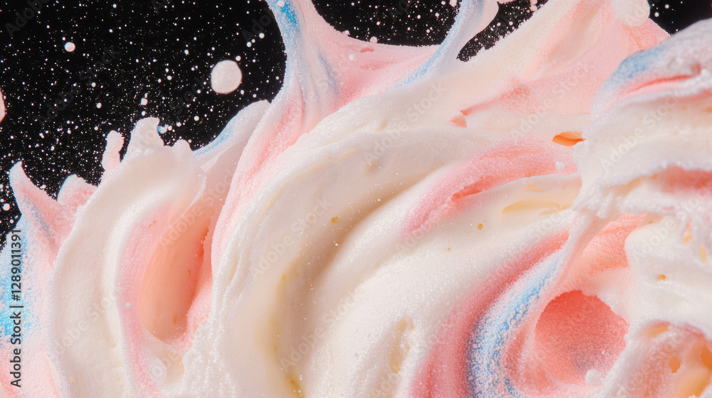 Poster whimsical background of swirling frosting with colorful accents for creative design