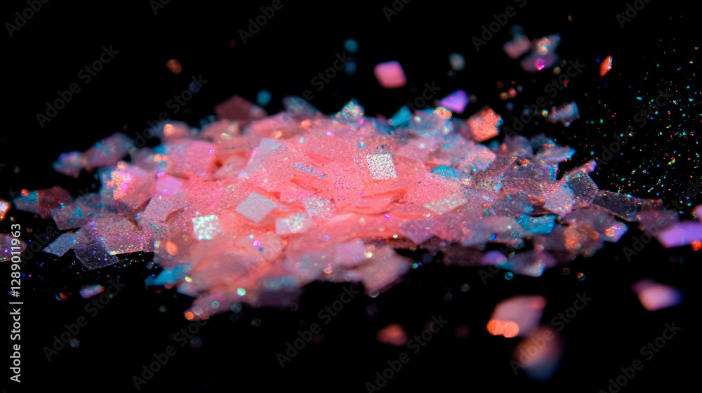 Poster bright sparkling glitter with falling light display for party and festive decorations