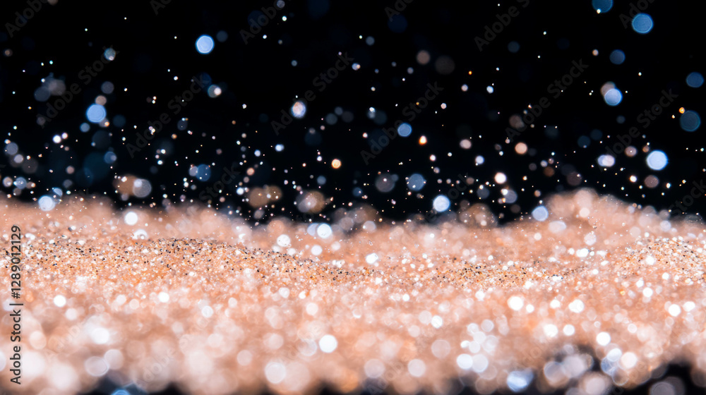 Aufkleber shimmering glitter background with falling particles for festive and creative designs