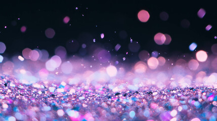 Magical glitter backdrop with sparkling bokeh lights for festive design