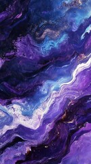 Vibrant abstract painting with flowing purple and blue swirls. Dynamic art with rich textures, creative pattern. Contemporary expressionism and color exploration concept