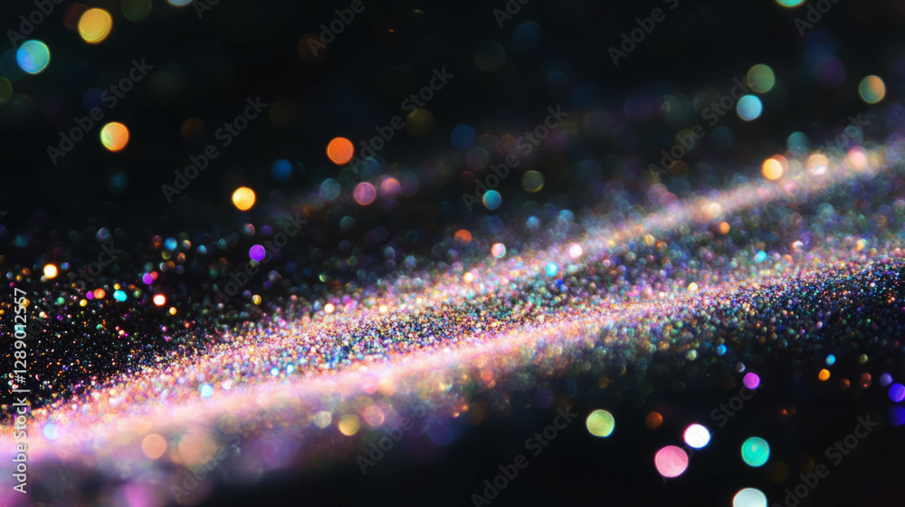 Poster mesmerizing glitter cascade on dark background for festive design