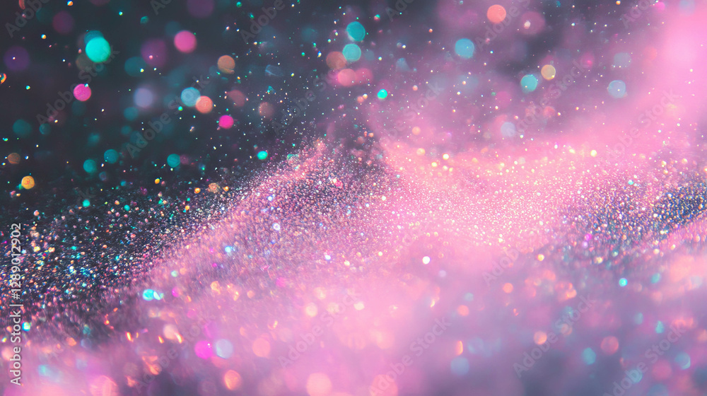 Aufkleber sparkling glitter and delicate dust particles in ethereal abstract background