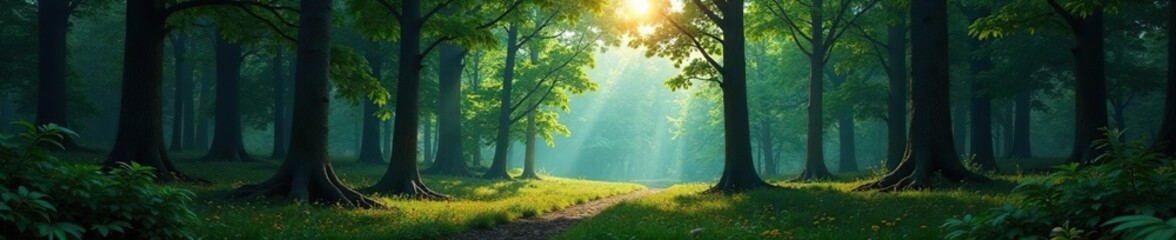 Forest landscape with a rectangular shape amidst trees, forest, tree, wilderness