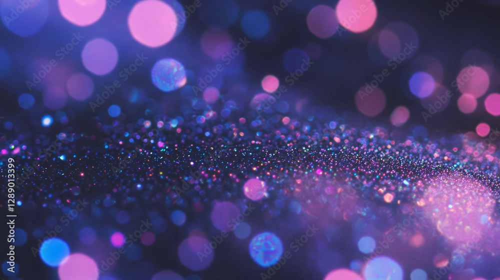 Poster Sparkling glitter with light refraction abstract background for festive design