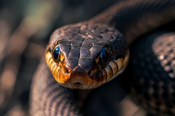 Obraz premium Medium shot of a snake looking straight at the camera