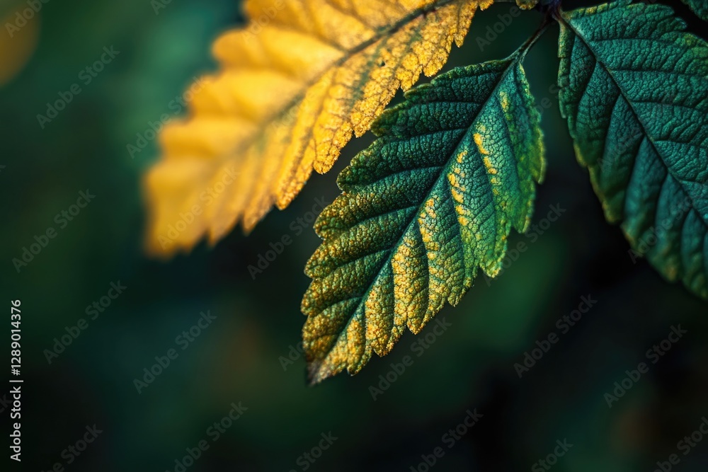 Poster A detailed view of a single leaf on a tree branch