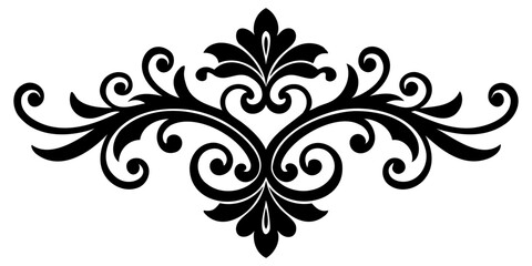 Baroque Ornaments Silhouette vector Illustration isolated on a transparent background