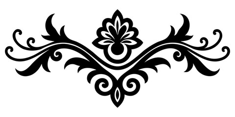 Elegant Baroque Ornaments Silhouette Vector Illustration Isolated on Transparent Background