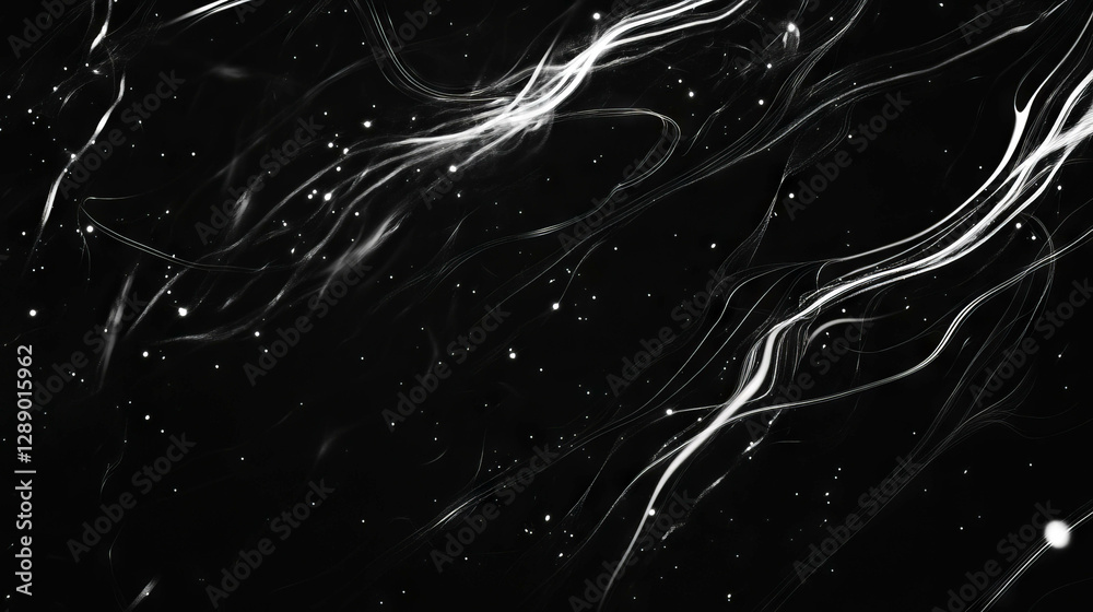 Poster falling magnetic field lines on dark background for abstract design