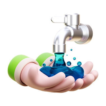 hand wudhu 3d illustration