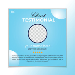 Modern clean clients testimonial or client feedback review design with organic shape.