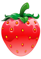 Strawberry. Red sweet berry. Hand drawn, isolated on white background.