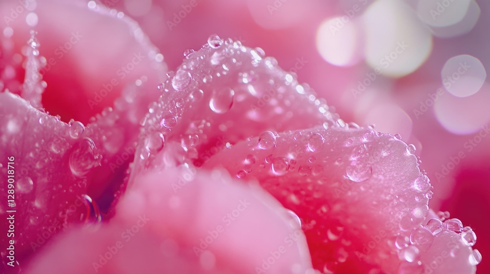 Canvas Prints Close-up shot of a pink flower with water droplets, perfect for a nature-inspired design or as a decorative element