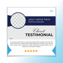 Modern clean clients testimonial or client feedback review design with organic shape.