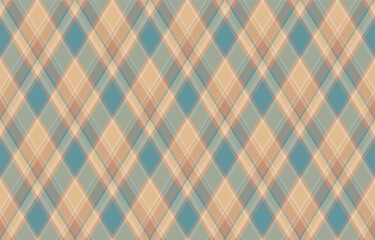 Subtle diagonal plaid pattern in muted teal and peach tones.  Perfect for textile design, website backgrounds, or autumnal themed projects.