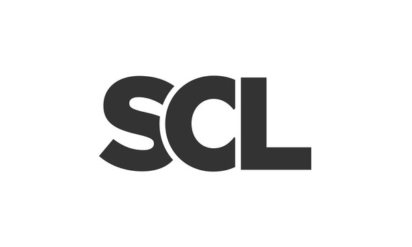 SCL logo design template with strong and modern bold text. Initial based vector logotype featuring simple and minimal typography. Trendy company identity.